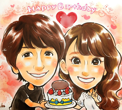 誕生日プレゼント用の似顔絵を制作します｜似顔絵アリス