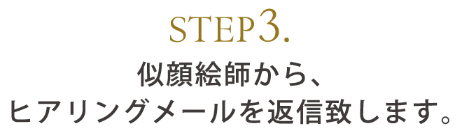 STEP3.似顔絵師から、ヒアリングメールを返信致します。