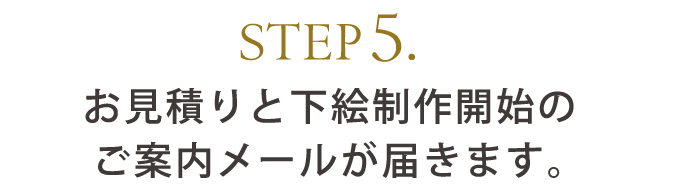 STEP5.お見積りと下絵制作開始のご案内メールが届きます。