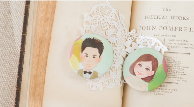 似顔絵缶バッジの商品イメージ