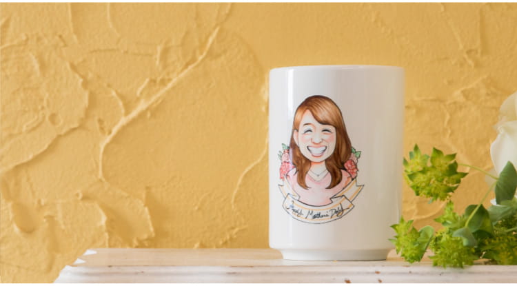 似顔絵湯のみの商品イメージ