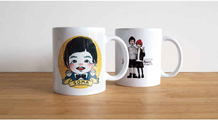 似顔絵マグカップの商品イメージ