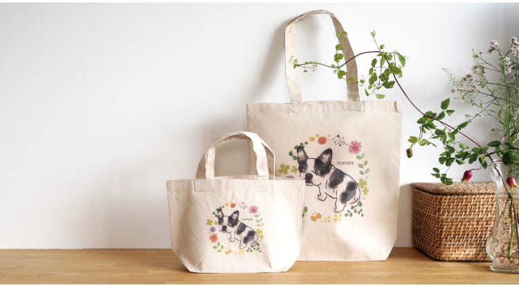 似顔絵トートバッグの商品イメージ