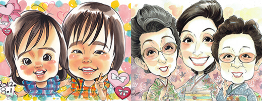 金井かすみが描いた似顔絵2枚