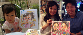 イベントでお描きした似顔絵とモデル