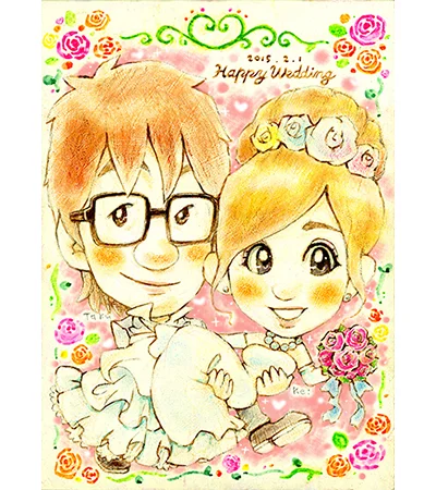 ラジコン飛行機を操作しているおじいちゃんを描いた古希祝い似顔絵 | 黒木作