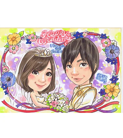 おばあちゃんのちゃんちゃんこ姿を描いた古希祝い似顔絵 | nocchi作