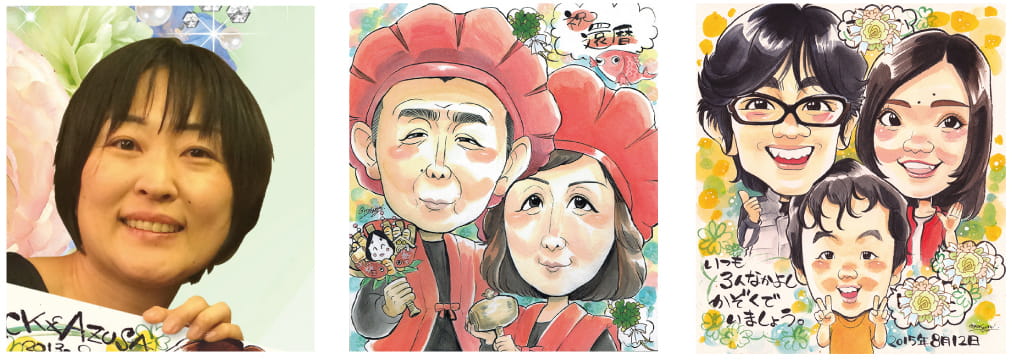 金井かすみの顔写真と似顔絵サンプル