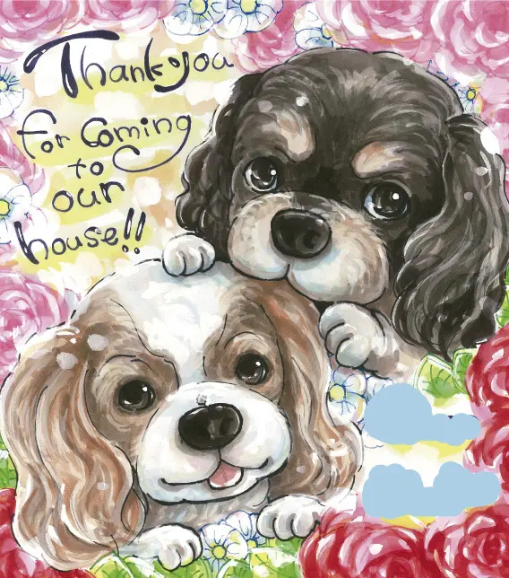 コッカースパニエルの似顔絵