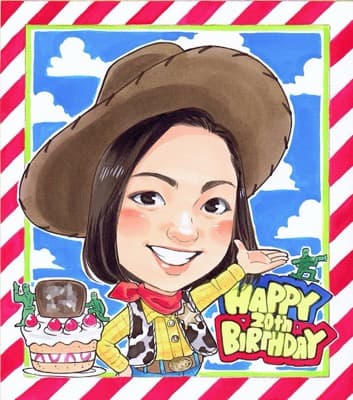 「nocchi」が制作した誕生日プレゼント用の似顔絵