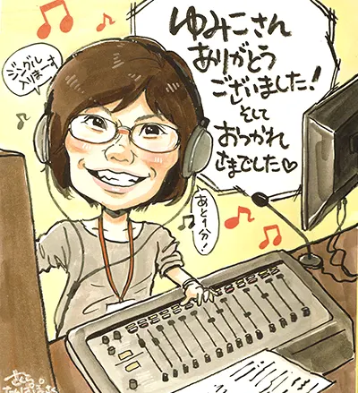 さくらたんぽぽが描いた女性の退職祝い似顔絵