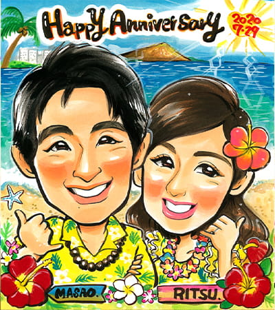 永石エンジが描いた記念日似顔絵