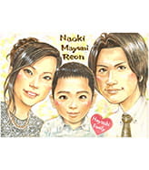 Mamoruが描く家族の記念日似顔絵