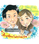 ツナミカンの描く3年お付き合い記念日似顔絵