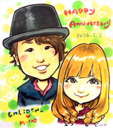 YURIのカップル記念日似顔絵