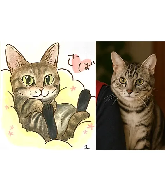 ぽぽたんが描いた猫の似顔絵