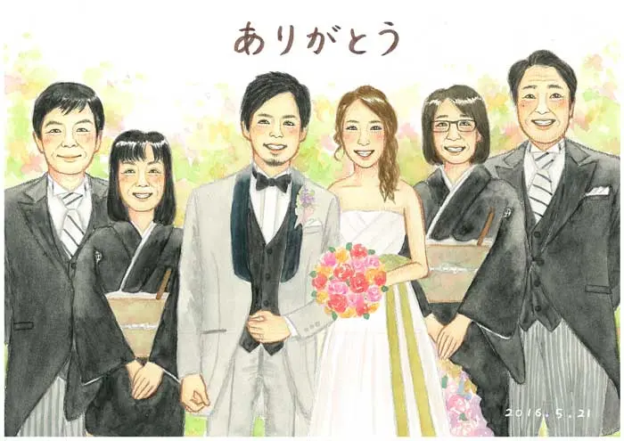 結婚式の似顔絵サンクスボード