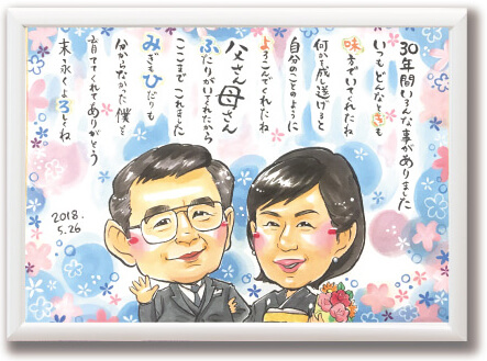 画家「あっこ」のポエム入り似顔絵サンクスボード02