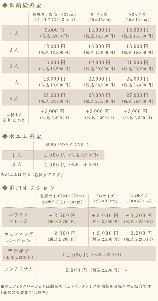 料金表